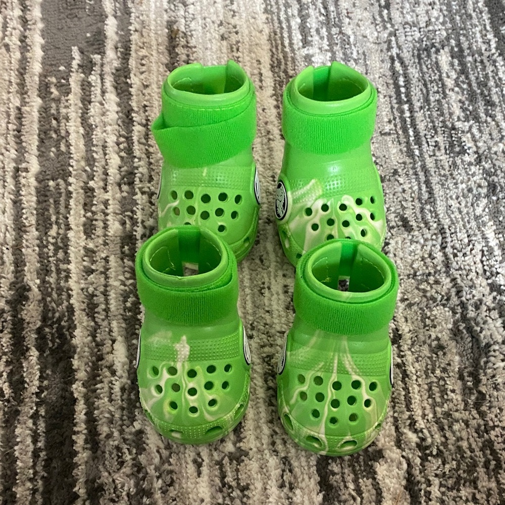 Bark Green Dog Crocs size large